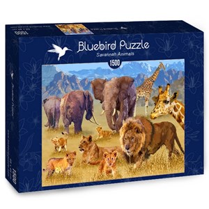 Bluebird Puzzle (70419) - François Ruyer: "Savannah Animals" - 1500 pièces