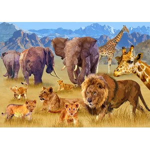 Bluebird Puzzle (70419) - François Ruyer: "Savannah Animals" - 1500 pièces