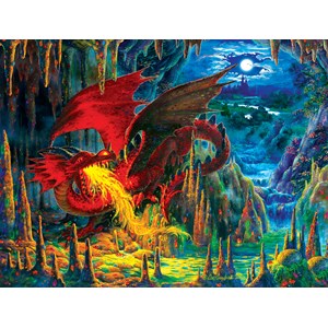 SunsOut (59775) - Liz Goodrick-Dillon: "Fire Dragon of Emerald" - 500 pièces