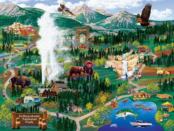 SunsOut (38892) - Joseph Burgess: "Yellowstone Adventures" - 500 pièces