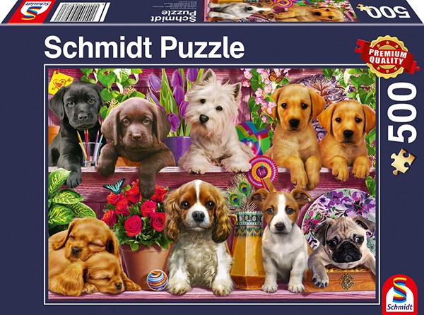 Schmidt Spiele (58973) - "Dogs on a Shelf" - 500 pièces