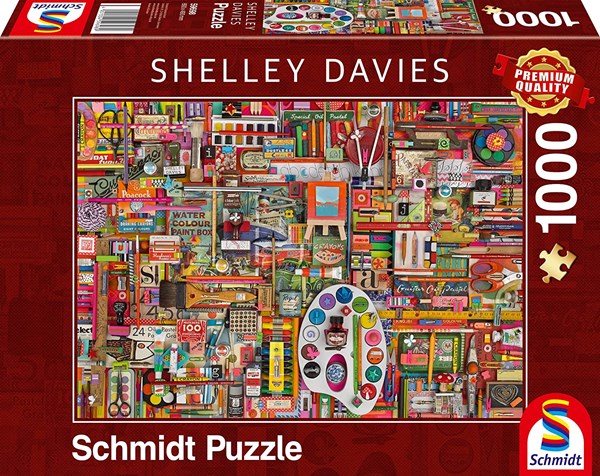 Schmidt Spiele (59698) - Shelley Davies: "Vintage Artist Materials" - 1000 pièces