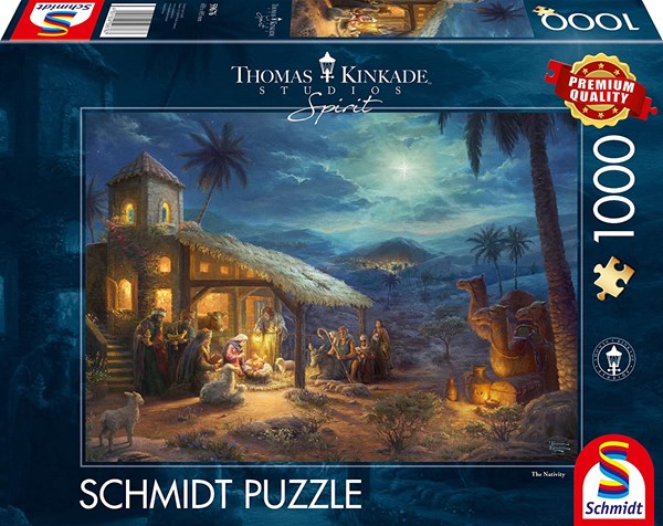 Schmidt Spiele (59676) - Thomas Kinkade: "Spirit, Jesus' Birt" - 1000 pièces