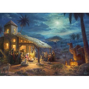 Schmidt Spiele (59676) - Thomas Kinkade: "Spirit, Jesus' Birt" - 1000 pièces