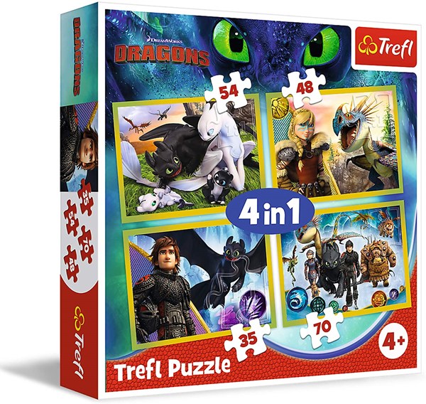 Trefl (34341) - "Dreamworks, Dragons" - 35 48 54 70 pièces