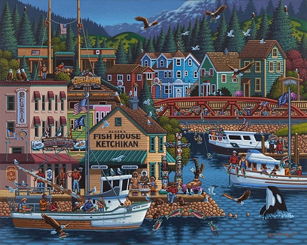 Dowdle Folk Art (00245) - Eric Dowdle: "Ketchikan, Alaska" - 500 pièces