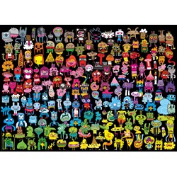 Heye (29786) - Jon Burgerman: "Doodle Rainbow" - 1000 pièces