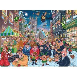 Jumbo (19130) - "Wasgij Christmas #12: The Big Turn On" - 1000 pièces