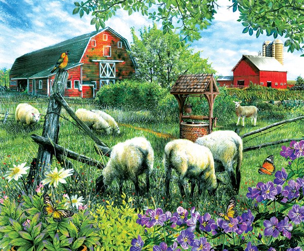 SunsOut (28566) - Tom Wood: "Pleasant Valley Sheep Farm" - 1000 pièces