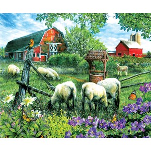 SunsOut (28566) - Tom Wood: "Pleasant Valley Sheep Farm" - 1000 pièces