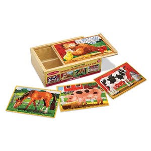 Melissa and Doug (3793) - "Farm Animals Puzzles in a Box" - 12 pièces