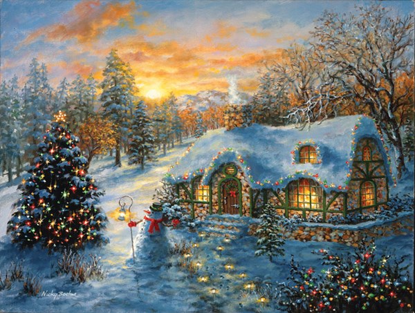 SunsOut (19224) - Nicky Boehme: "Christmas Cottage" - 500 pièces