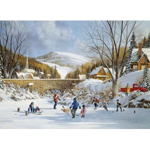 Cobble Hill (80059) - "Hockey on Frozen Lake" - 1000 pièces