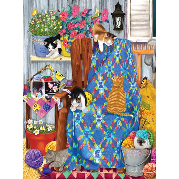 SunsOut (12562) - "Porch Kittens" - 1000 pièces