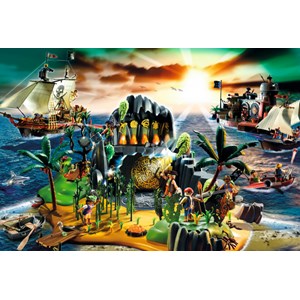 Schmidt Spiele (56020) - "Playmobil, L'île aux pirates" - 150 pièces