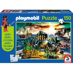 Schmidt Spiele (56020) - "Playmobil, L'île aux pirates" - 150 pièces
