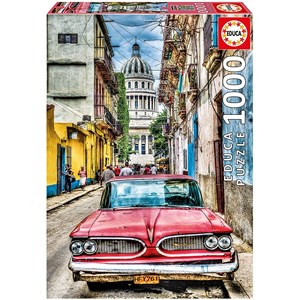 Educa (16754) - "Vintage Car In Old Havana" - 1000 pièces