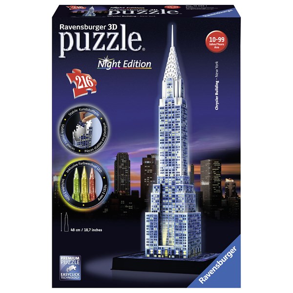 Ravensburger (12595) - "Chrysler Building (Night Edition)" - 216 pièces