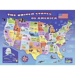 Ravensburger (10936) - Greg Giordano: "USA State Map" - 100 pièces
