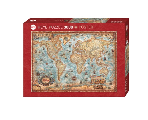 Heye (29275) - "Carte du monde" - 3000 pièces