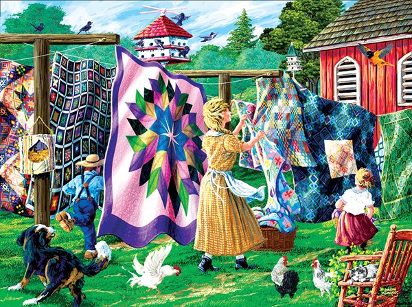 SunsOut (38864) - Joseph Burgess: "Quilter's Clothesline" - 1000 pièces