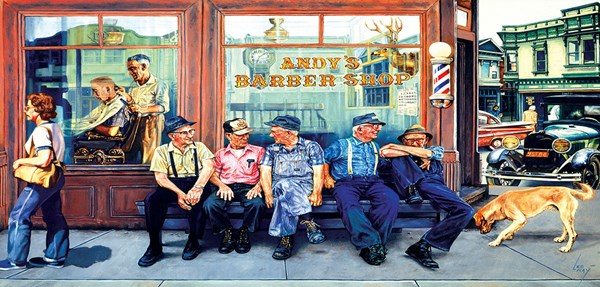 SunsOut (25288) - Les Ray: "Andy's Barbershop Friends" - 1000 pièces