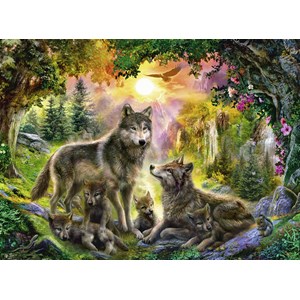 Ravensburger (12686) - "Wolf Family in the Sun" - 200 pièces