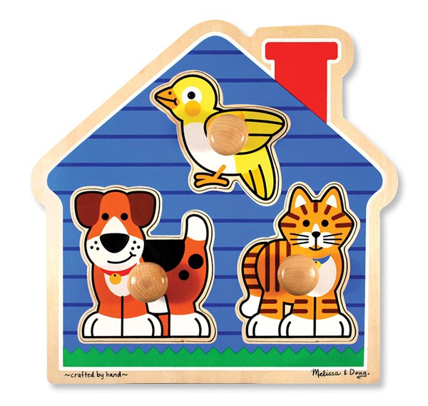 Melissa and Doug (2055) - "House Pets Jumbo Knob" - 3 pièces