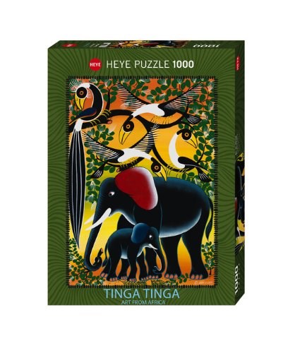 Heye (29458) - Edward Tingatinga: "Elephant Family" - 1000 pièces