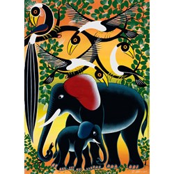 Heye (29458) - Edward Tingatinga: "Elephant Family" - 1000 pièces