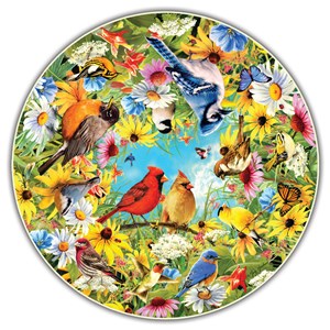 A Broader View (411) - "Backyard Birds (Round Table Puzzle)" - 500 pièces