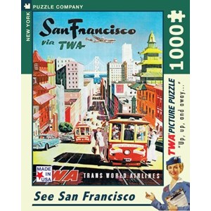 New York Puzzle Co (AA701) - David Klein: "See San Francisco, TWA Travel Posters" - 1000 pièces