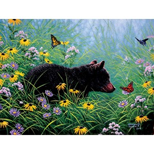SunsOut (69601) - Abraham Hunter: "Black Bear and Butterfly" - 500 pièces