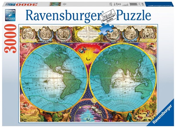 Ravensburger (17074) - Tom Antonishak: "Antique Map" - 3000 pièces
