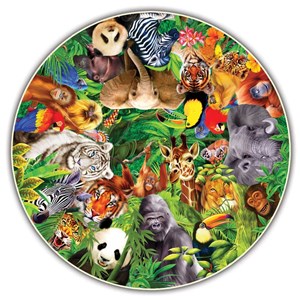 A Broader View (373) - "Wild Animals (Round Table Puzzle)" - 500 pièces