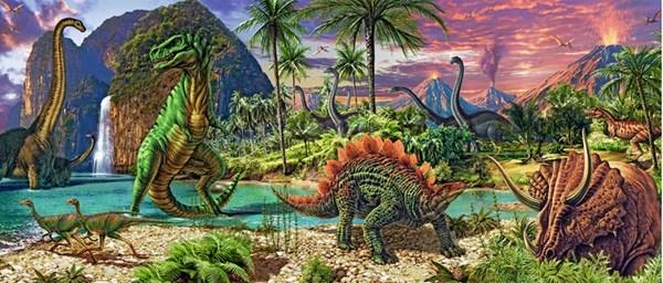 Ravensburger (12747) - Steve Read: "In the Land of the Dinosaurs" - 200 pièces