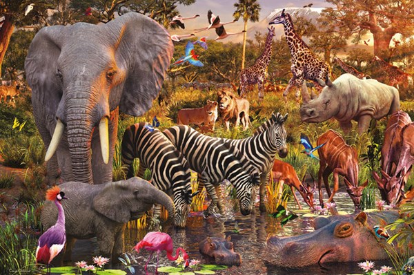 Ravensburger (17037) - David Penfound: "Animaux du continent africain" - 3000 pièces