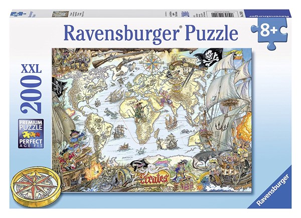 Ravensburger (12802) - "Carte du Monde des Pirates" - 200 pièces