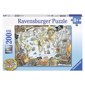 Ravensburger (12802) - "Carte du Monde des Pirates" - 200 pièces