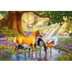 Castorland (C-103737) - "Horses by the Stream" - 1000 pièces
