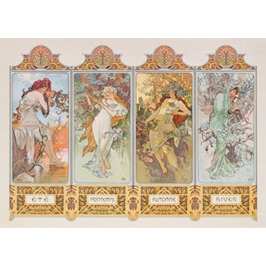 Clementoni (39177) - Alphonse Mucha: "Les 4 saisons" - 1000 pièces