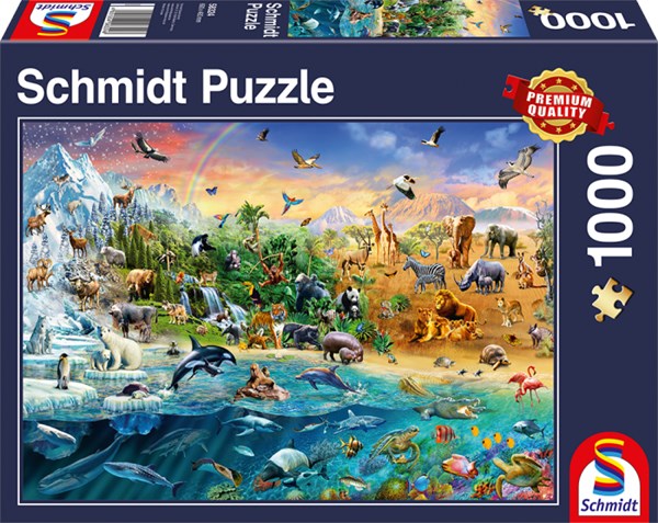 Schmidt Spiele (58324) - "Le Monde des Animaux" - 1000 pièces