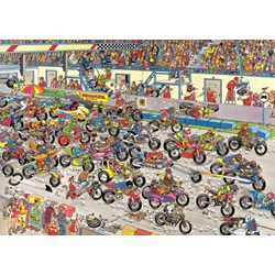 Jumbo (02046) - Jan van Haasteren: "Course de motos" - 1000 pièces