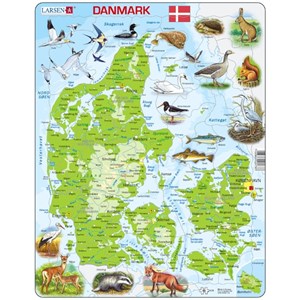 Larsen (K78) - "Carte du Danemark (en Danois)" - 66 pièces