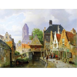 Puzzle Michele Wilson (A296-650) - Barend Cornelis Koekkoek: "Vue de Oudewater" - 650 pièces