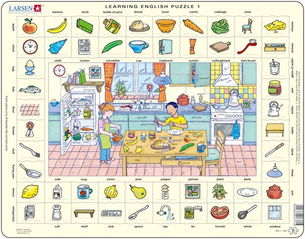 Larsen (EN1-GB) - "Learning English Puzzle 1" - 70 pièces